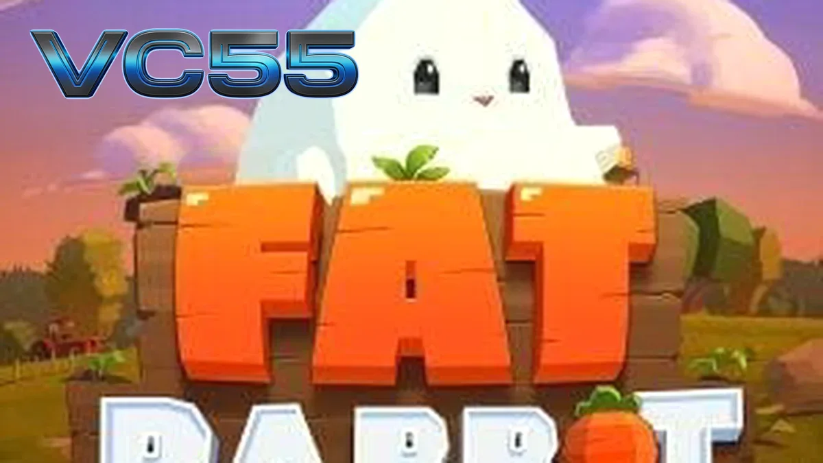 Tampilan layar permainan slot Fat Rabbit dengan estetika kartun retro